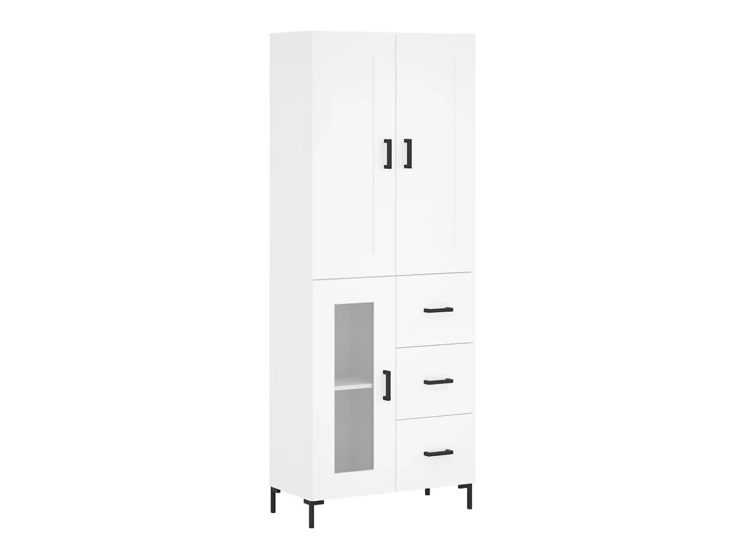 Aparador alto blanco 69,5x34x180 cm Madera contrachapada