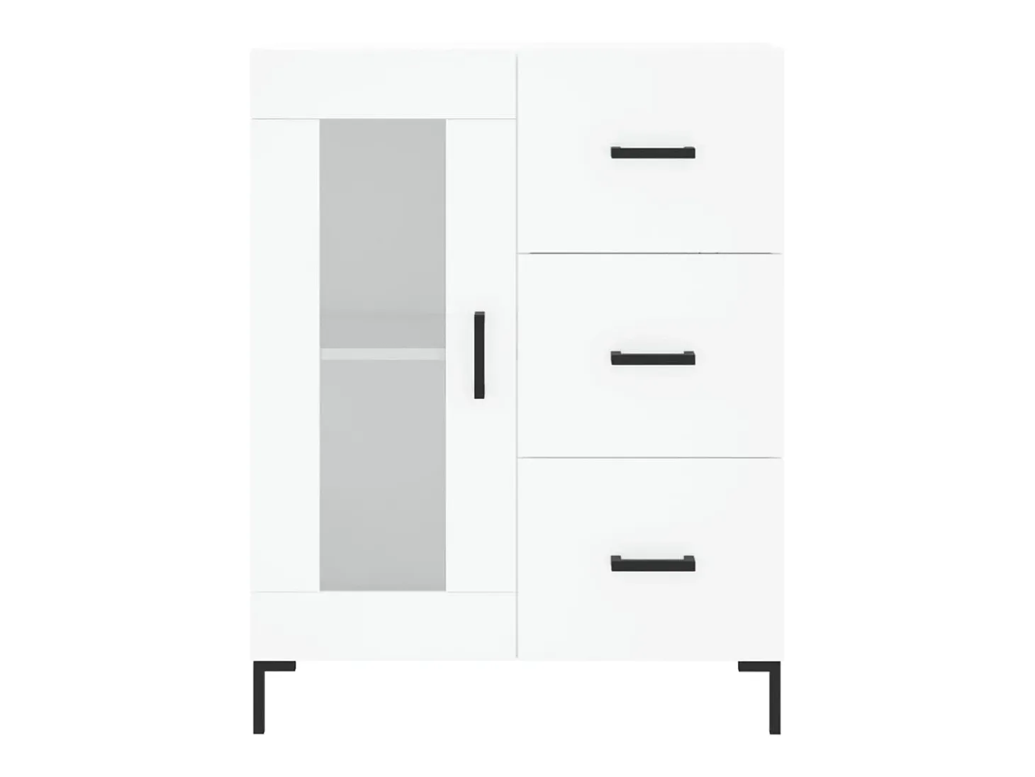 Aparador alto blanco 69,5x34x180 cm Madera contrachapada