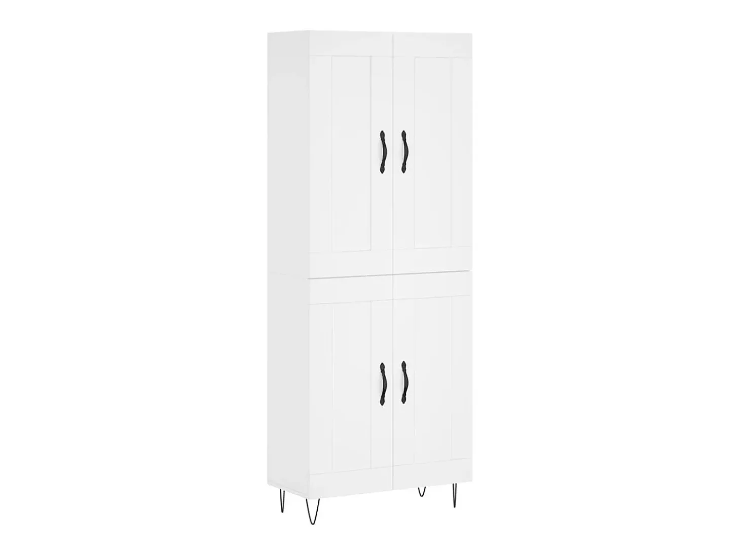 Aparador alto blanco 69,5x34x180 cm Madera contrachapada