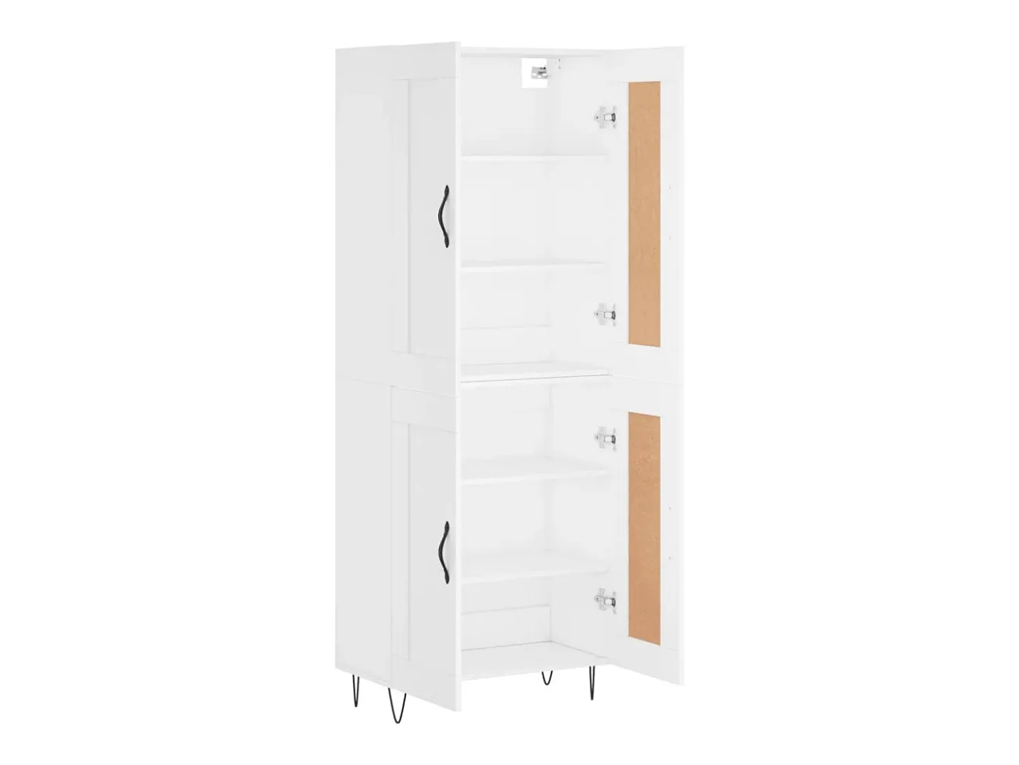 Aparador alto blanco 69,5x34x180 cm Madera contrachapada