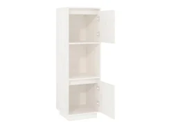 Aparador alto Blanco 38x35x117 cm Madera maciza de pino