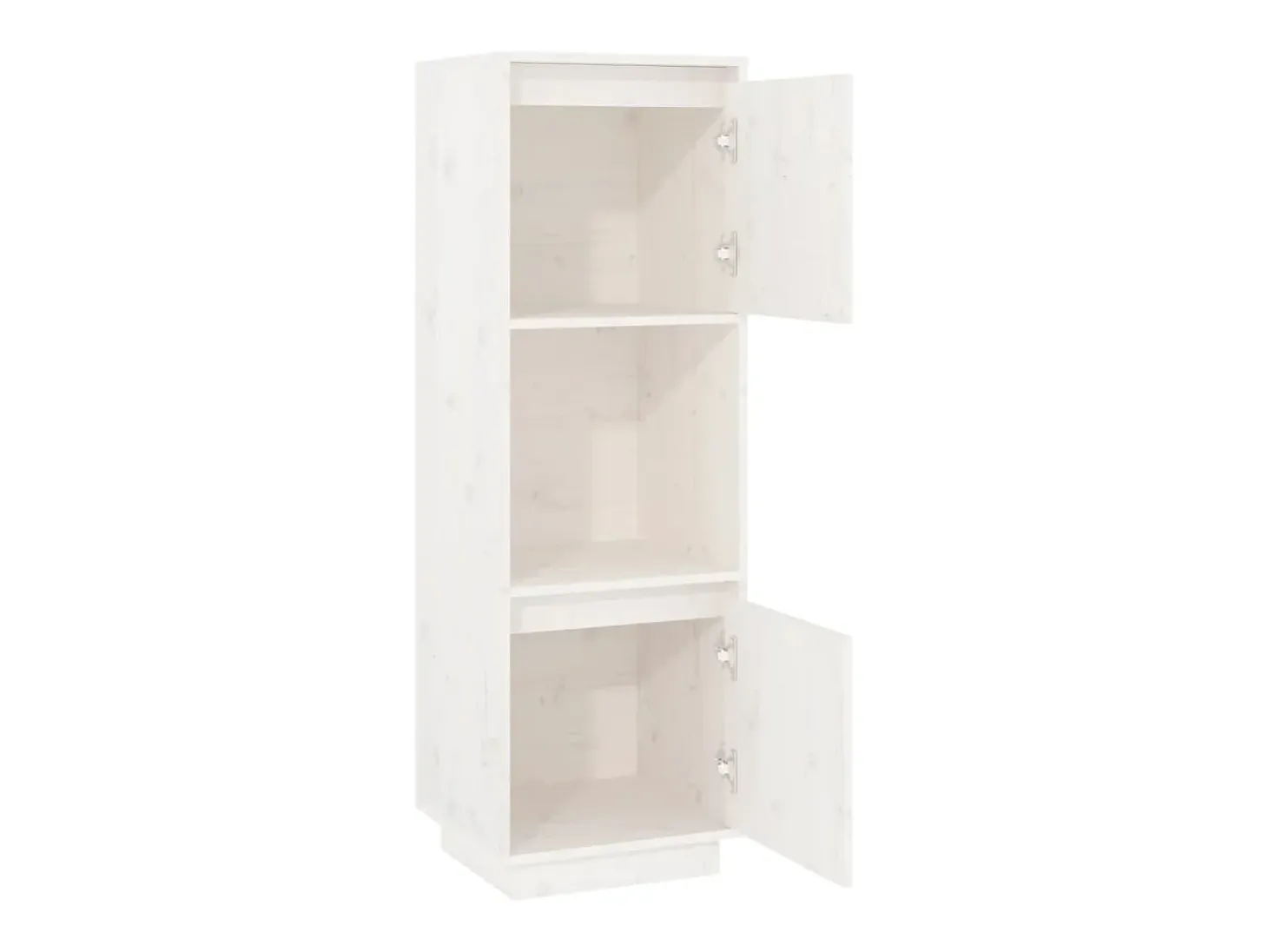 Aparador alto Blanco 38x35x117 cm Madera maciza de pino