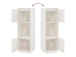 Aparador alto Blanco 38x35x117 cm Madera maciza de pino