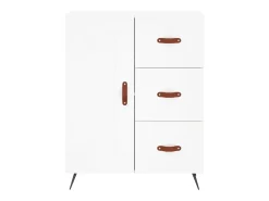 Aparador alto blanco 69,5x34x180 cm Madera contrachapada