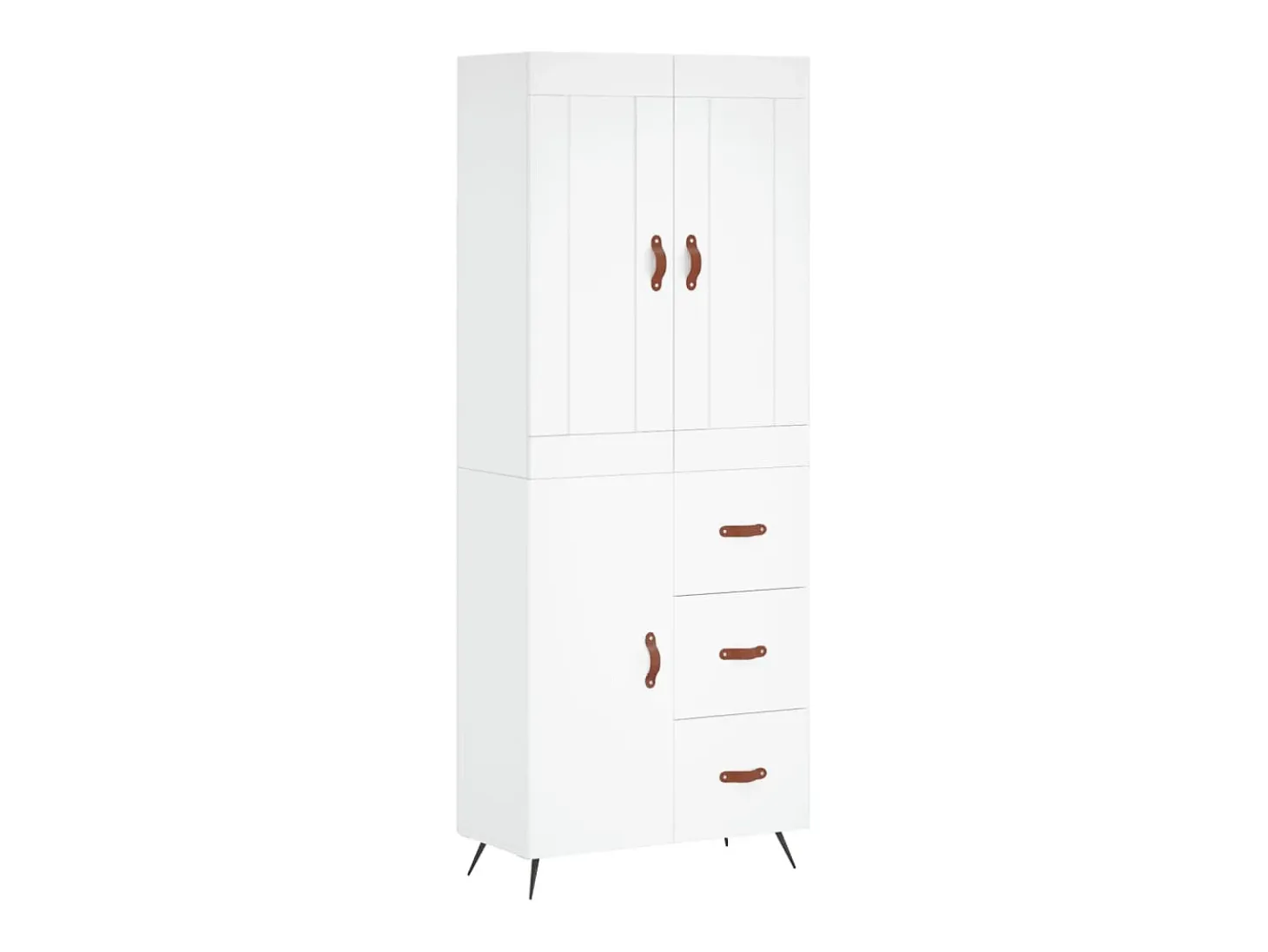 Aparador alto blanco 69,5x34x180 cm Madera contrachapada