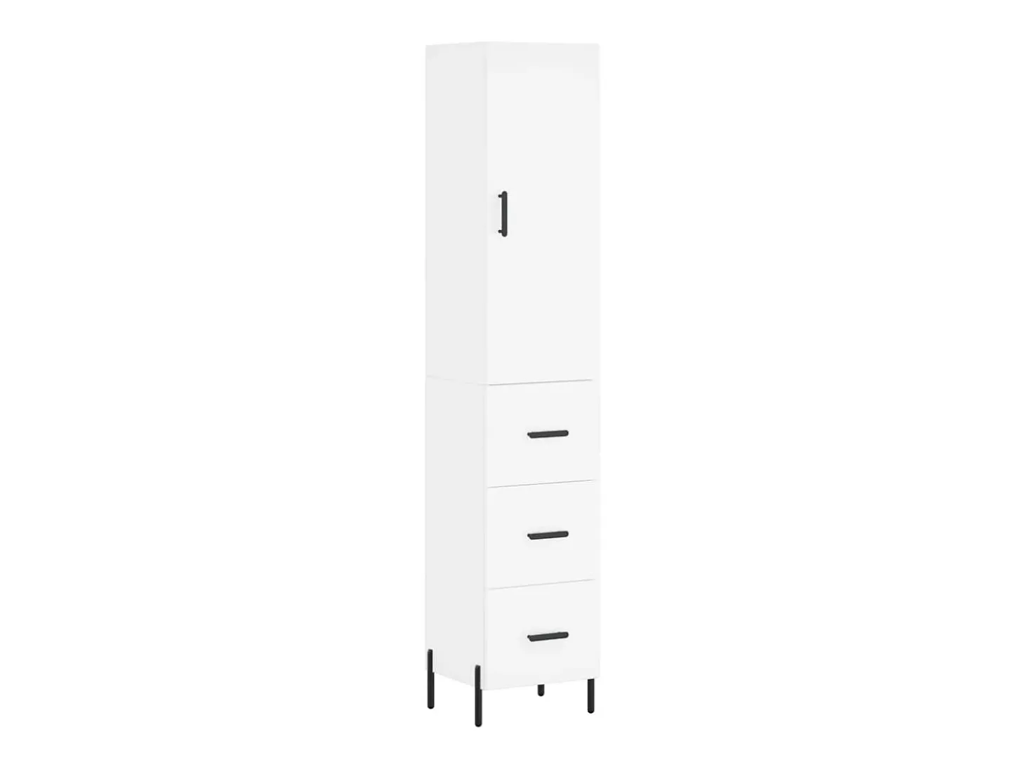 Aparador alto blanco 34,5x34x180 cm Madera contrachapada