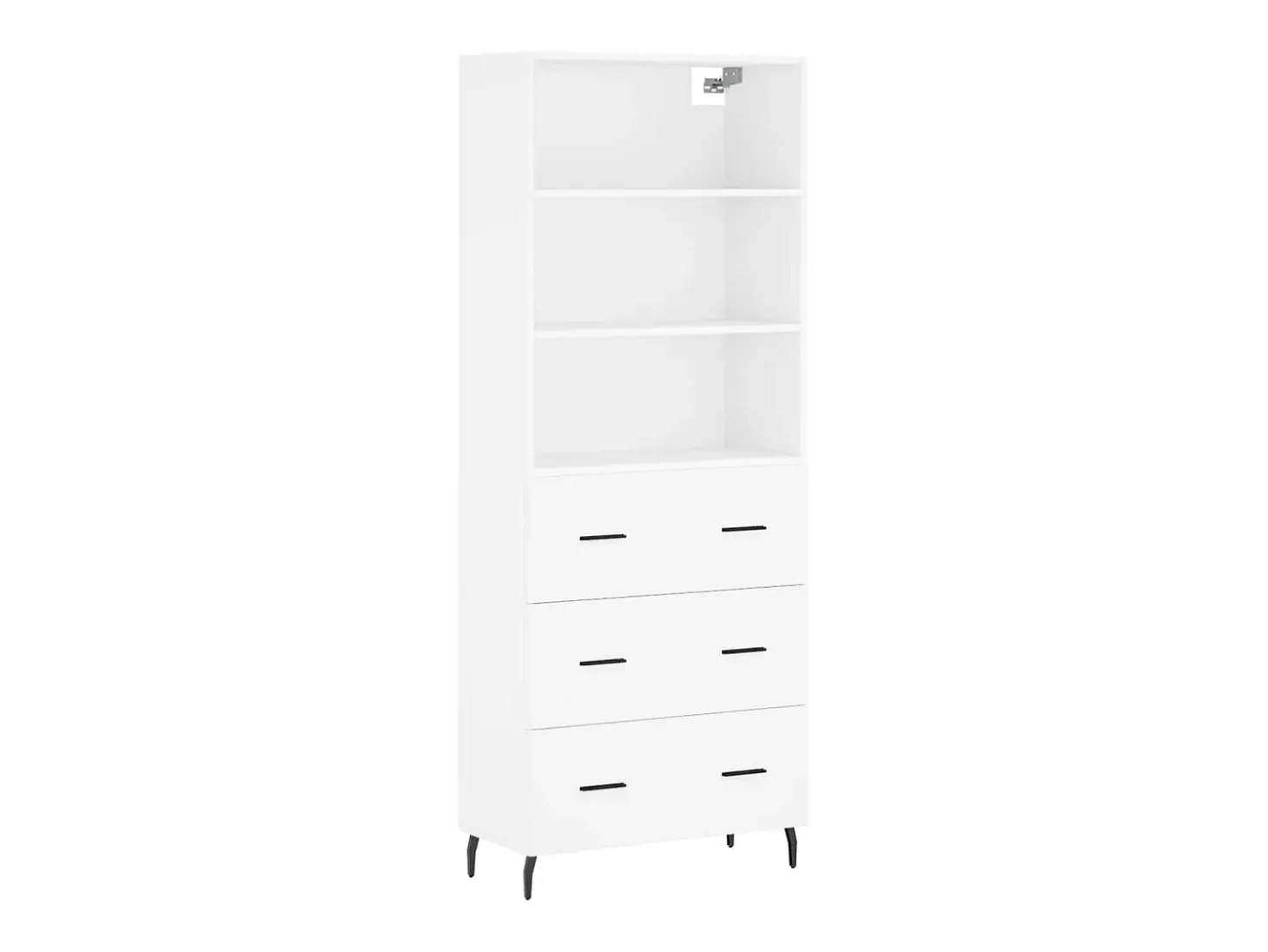 Aparador alto blanco 69,5x34x180 cm Madera contrachapada