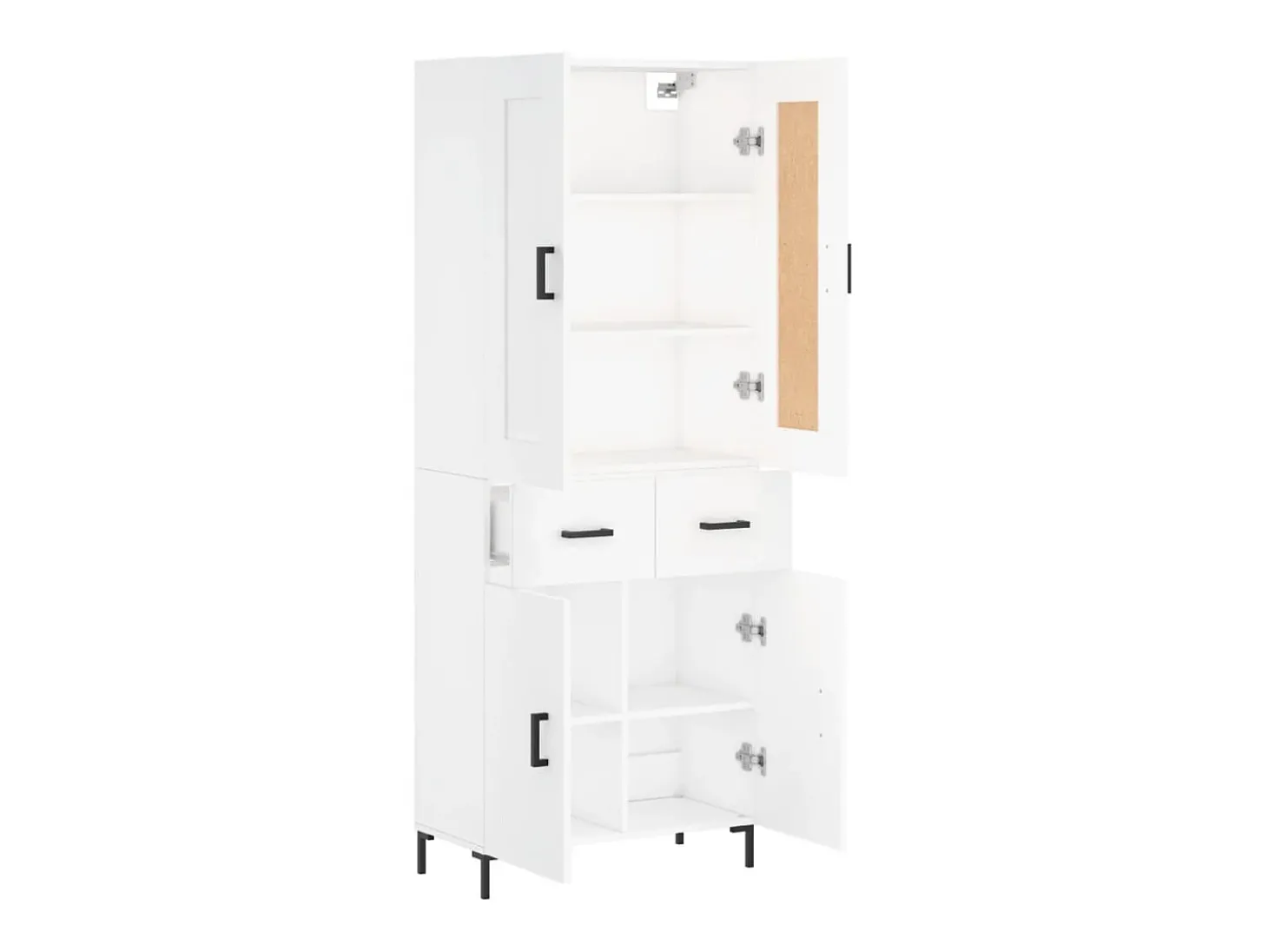 Aparador alto blanco 69,5x34x180 cm Madera contrachapada