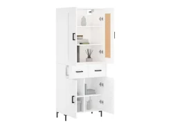 Aparador alto blanco 69,5x34x180 cm Madera contrachapada