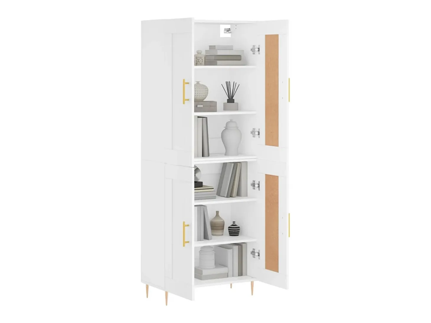 Aparador alto blanco 69,5x34x180 cm Madera contrachapada