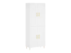 Aparador alto blanco 69,5x34x180 cm Madera contrachapada