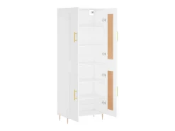Aparador alto blanco 69,5x34x180 cm Madera contrachapada
