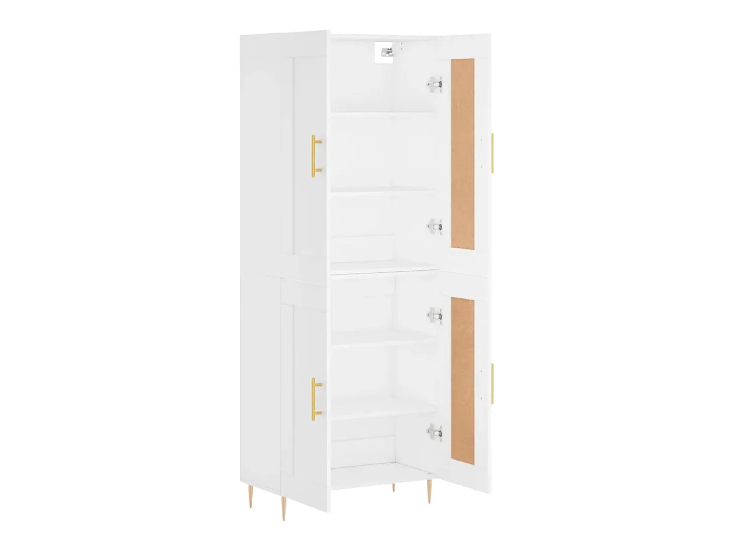 Aparador alto blanco 69,5x34x180 cm Madera contrachapada