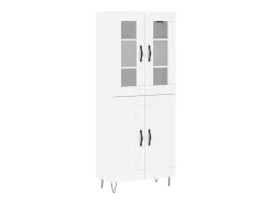 Aparador alto blanco 69,5x34x180 cm Madera contrachapada
