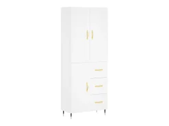 Aparador alto blanco 69,5x34x180 cm Madera contrachapada