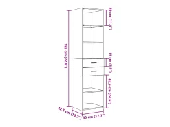 Aparador alto blanco 45x42,5x185 cm madera contrachapada