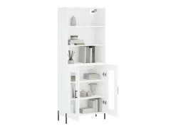 Aparador alto blanco 69,5x34x180 cm Madera contrachapada