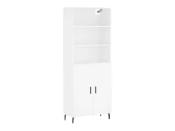 Aparador alto blanco 69,5x34x180 cm Madera contrachapada