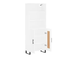 Aparador alto blanco 69,5x34x180 cm Madera contrachapada