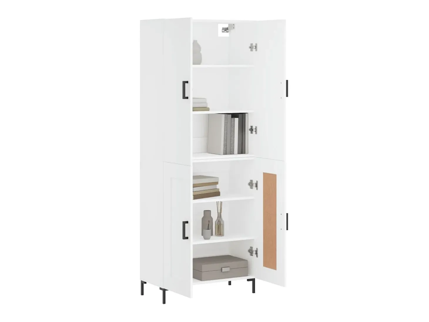 Aparador alto blanco 69,5x34x180 cm Madera contrachapada