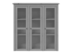 Aparador alto BODO madera maciza de pino gris 115,5x43x200,5 cm