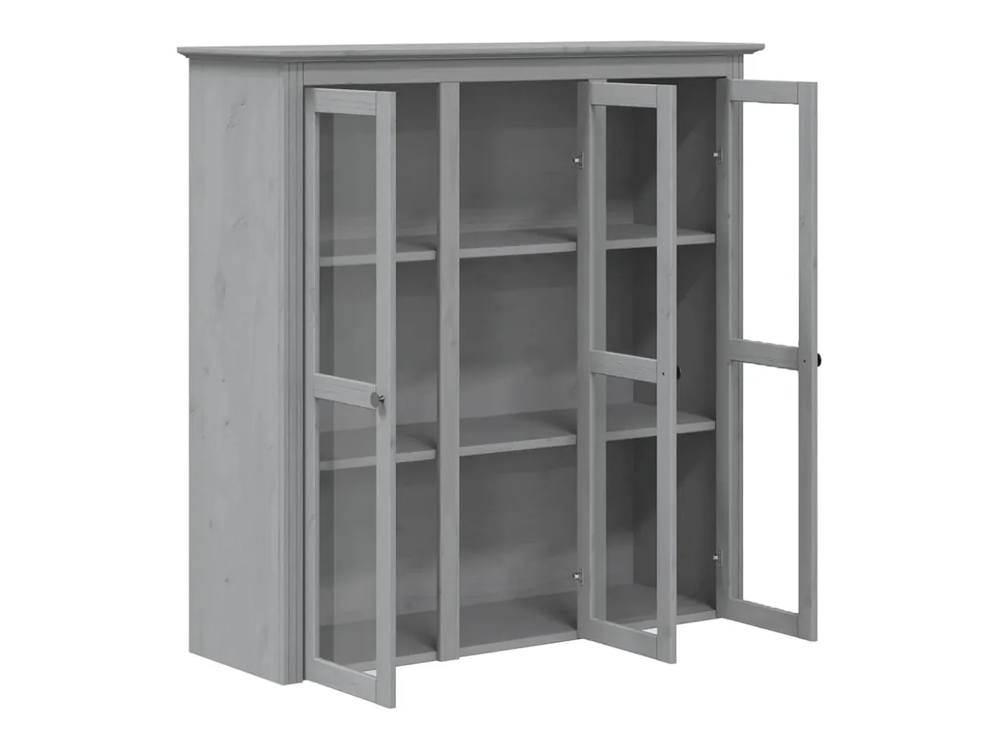 Aparador alto BODO madera maciza de pino gris 115,5x43x200,5 cm