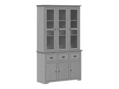 Aparador alto BODO madera maciza de pino gris 115,5x43x200,5 cm