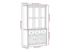 Aparador alto BODO madera maciza pino blanco 115,5x43x200,5 cm