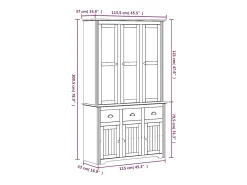 Aparador alto BODO madera maciza pino blanco 115,5x43x200,5 cm