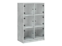 Aparador alto con puertas gris hormigón 68x37x109 cm madera de ingeniería