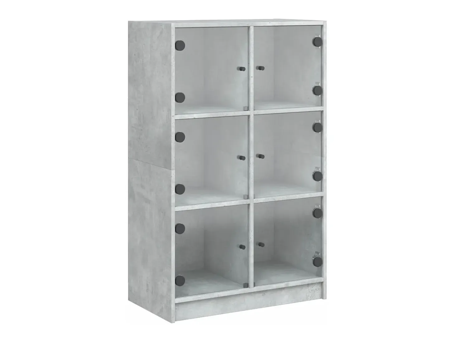 Aparador alto con puertas gris hormigón 68x37x109 cm madera de ingeniería