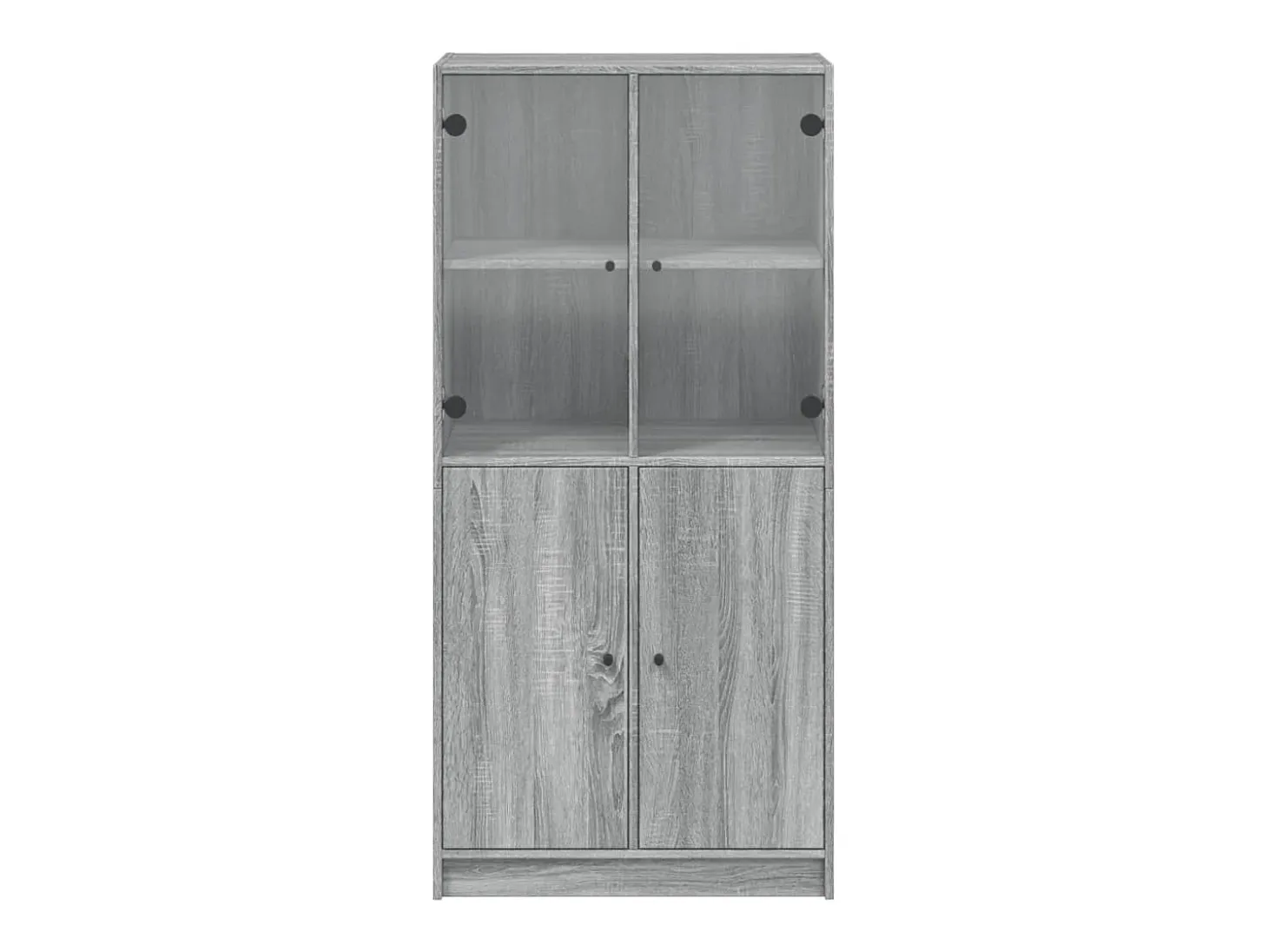 Aparador alto con puertas madera gris Sonoma 68x37x142 cm