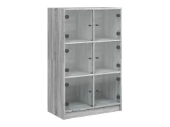 Aparador alto con puertas madera gris Sonoma 68x37x109 cm
