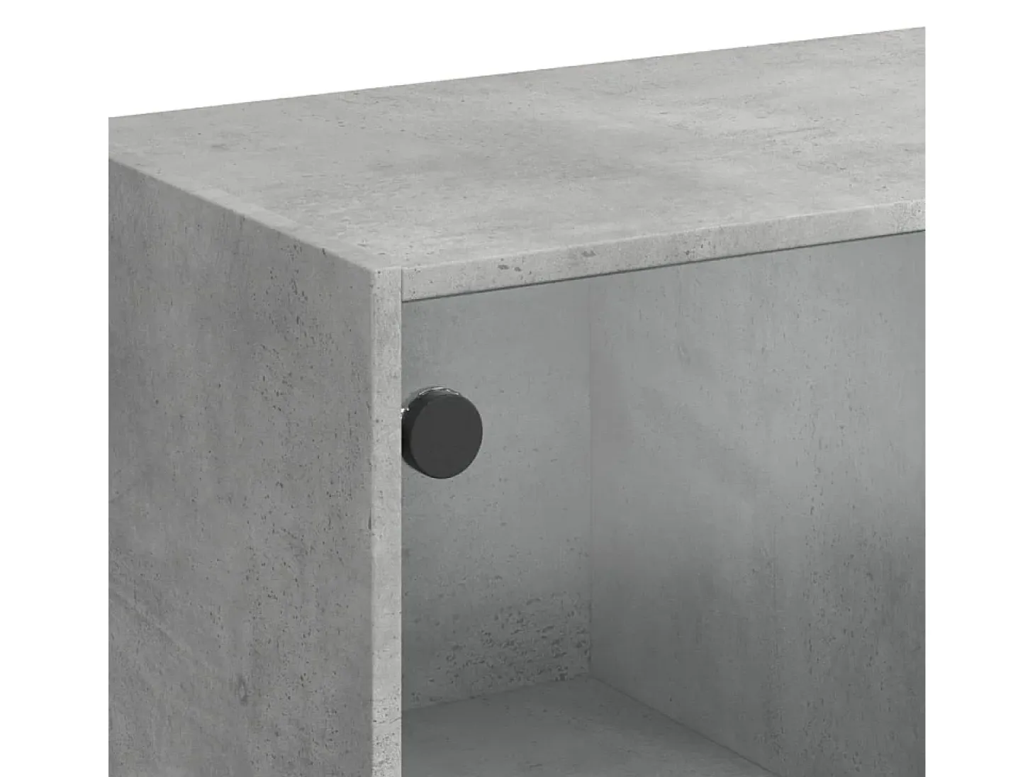 Aparador alto con puertas gris hormigón 68x37x142 cm madera de ingeniería