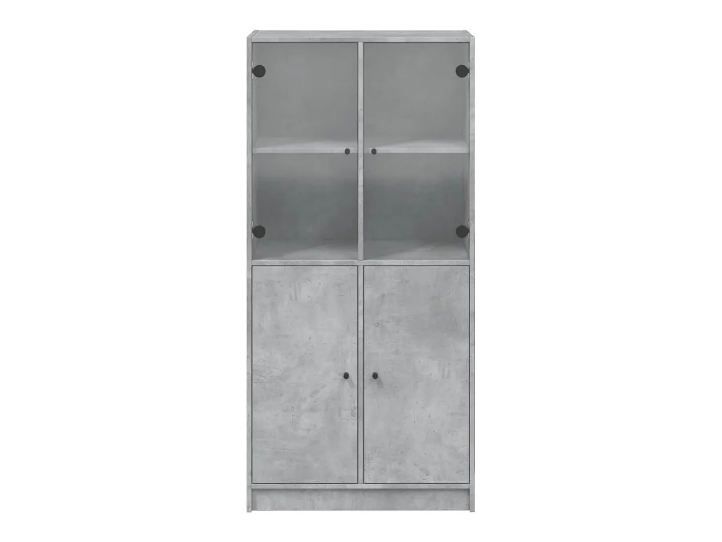Aparador alto con puertas gris hormigón 68x37x142 cm madera de ingeniería