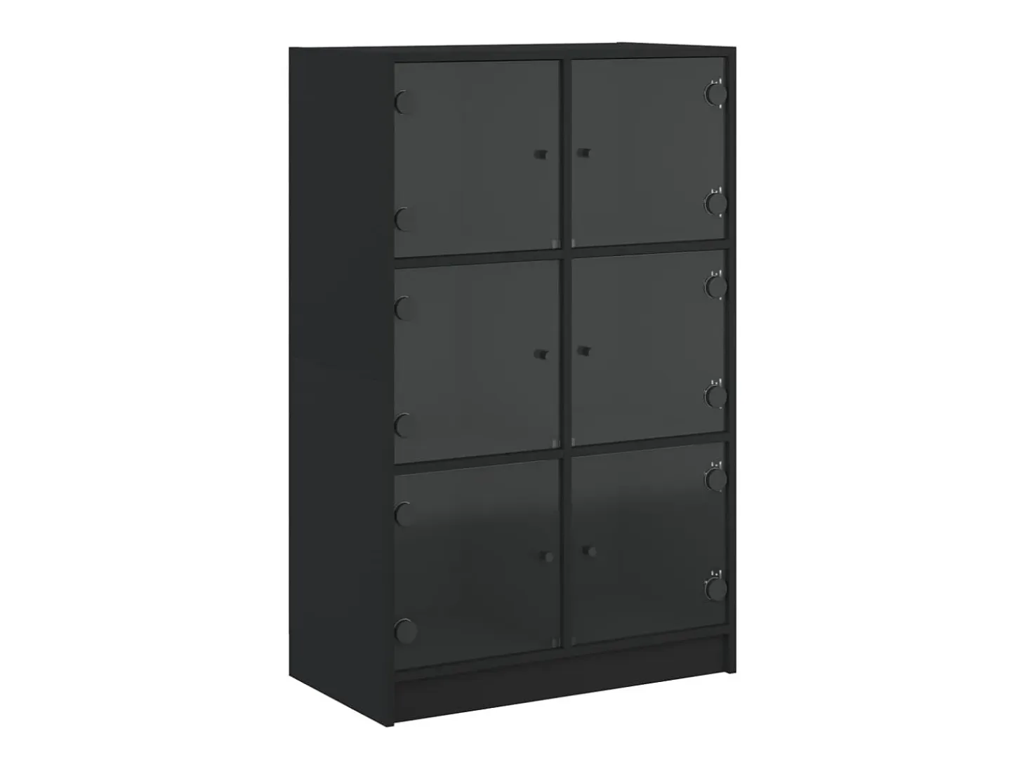 Aparador alto con puertas madera ingeniería negro 68x37x109 cm