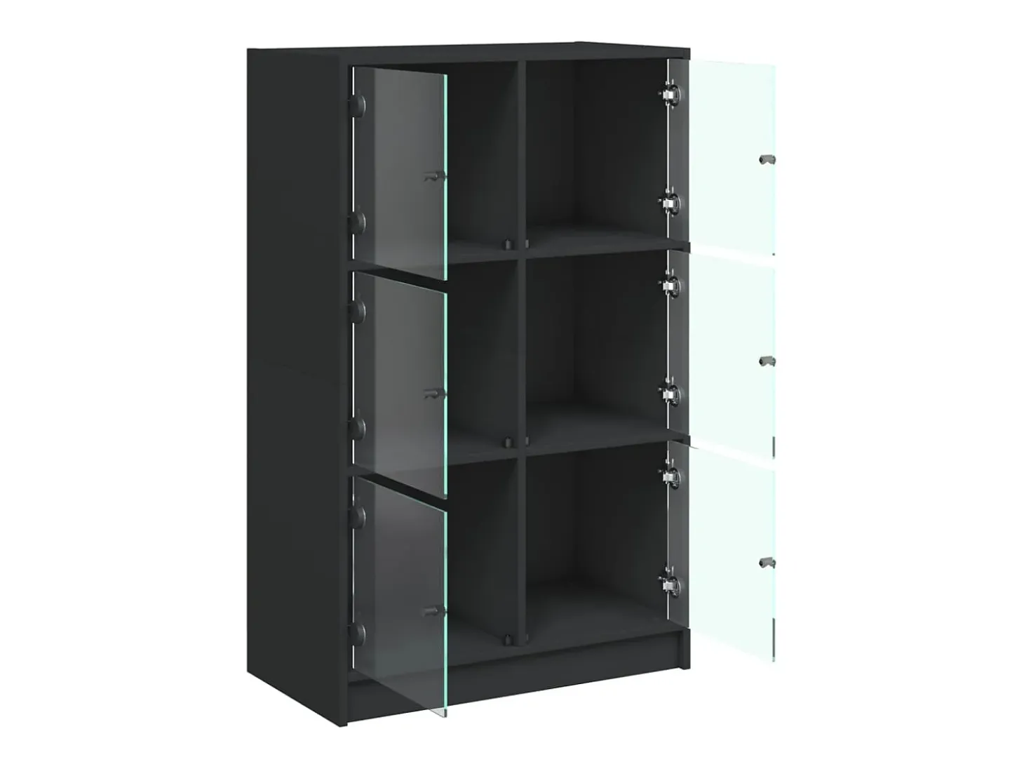 Aparador alto con puertas madera ingeniería negro 68x37x109 cm