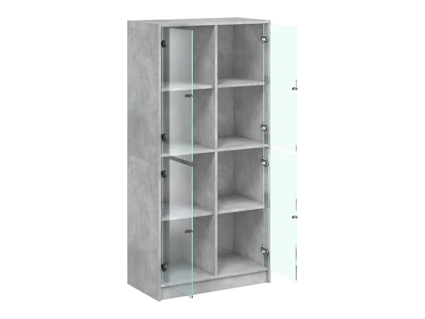 Aparador alto con puertas madera gris hormigón 68x37x142 cm
