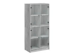 Aparador alto con puertas madera gris Sonoma 68x37x142 cm ES564283
