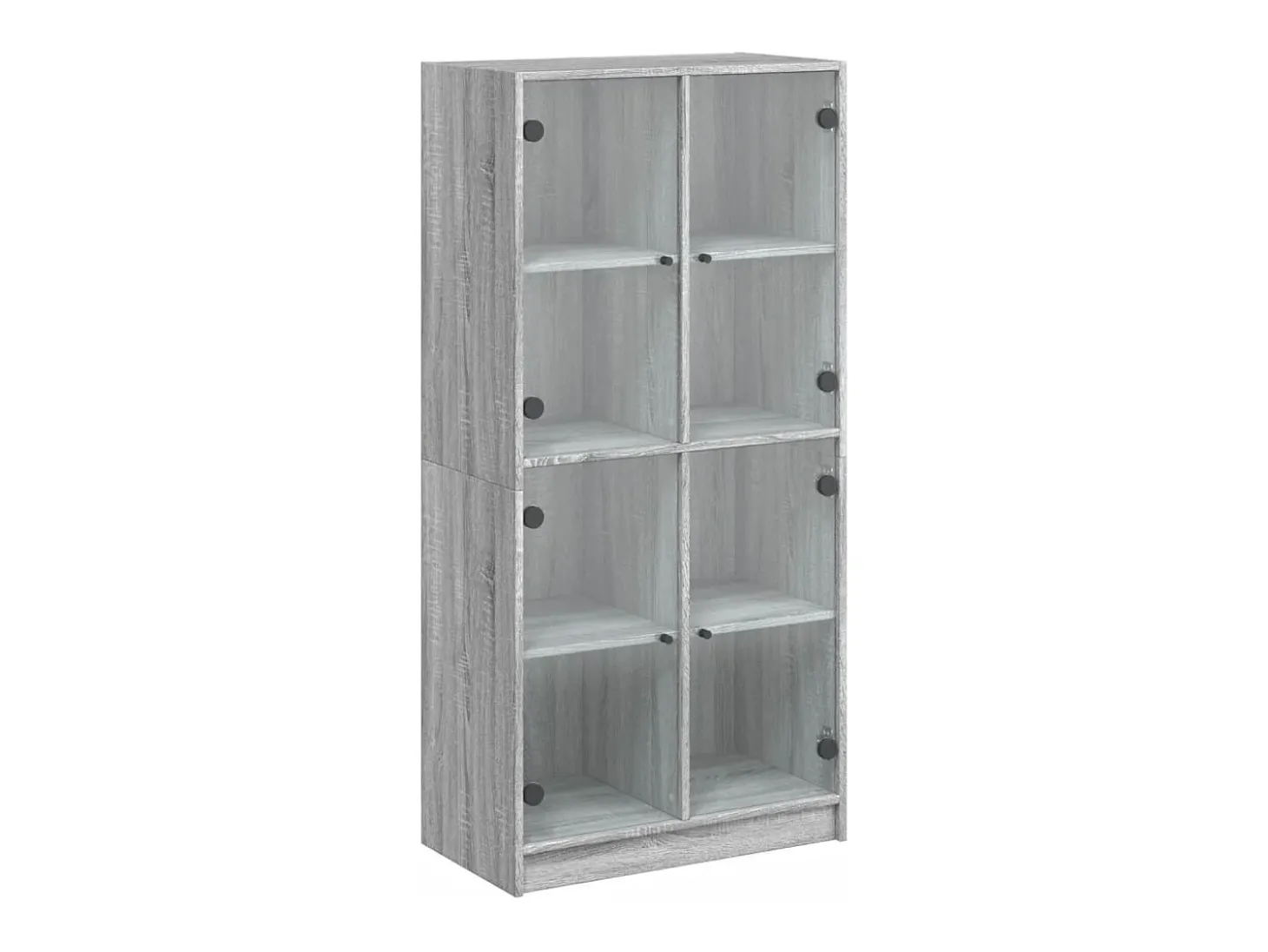 Aparador alto con puertas madera gris Sonoma 68x37x142 cm ES564283