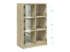 Aparador alto con puertas madera roble Sonoma 68x37x109 cm
