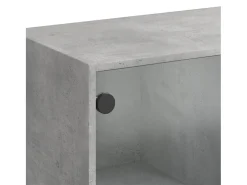 Aparador alto con puertas gris hormigón 68x37x142 cm madera de ingeniería