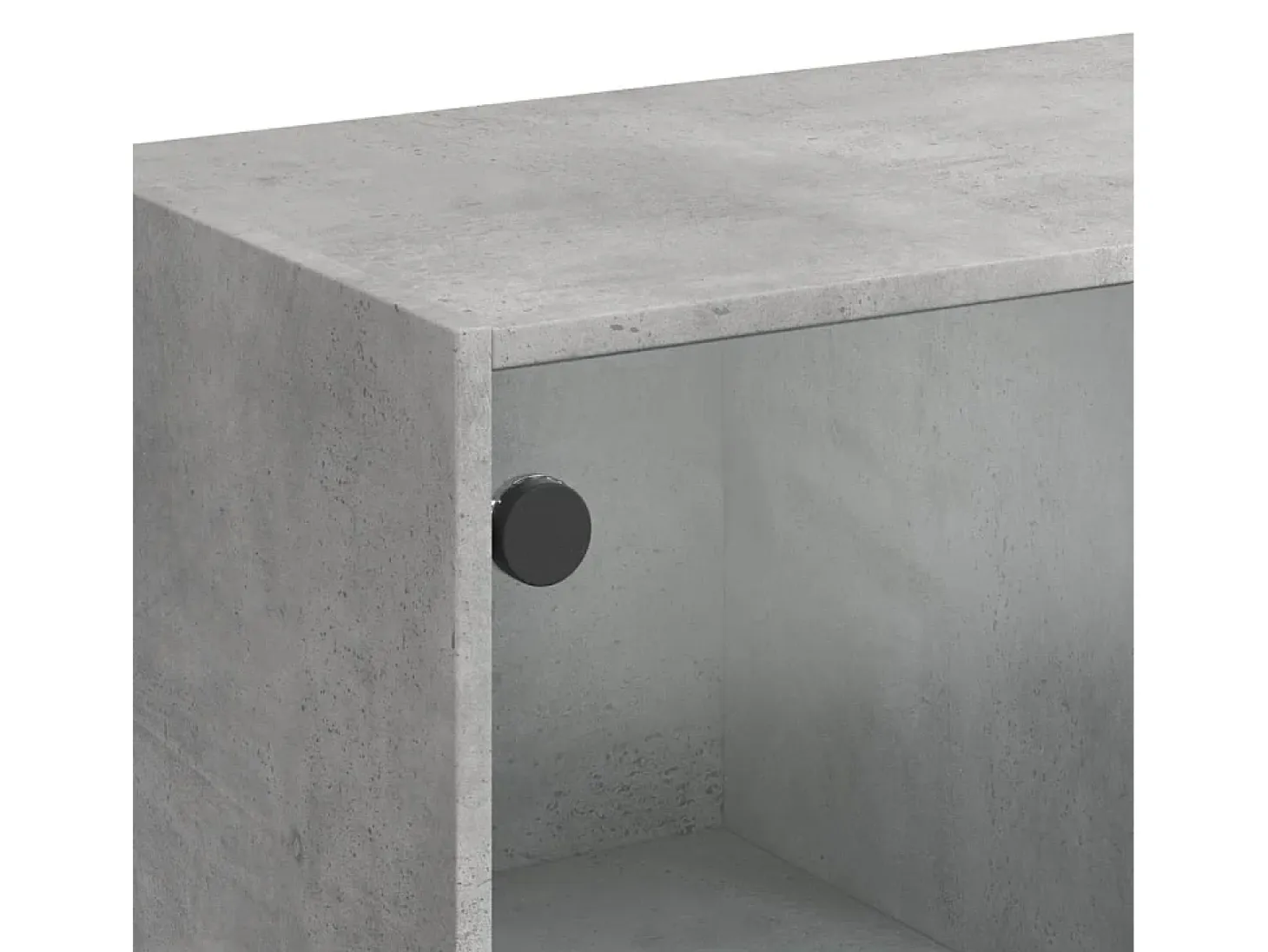 Aparador alto con puertas gris hormigón 68x37x142 cm madera de ingeniería