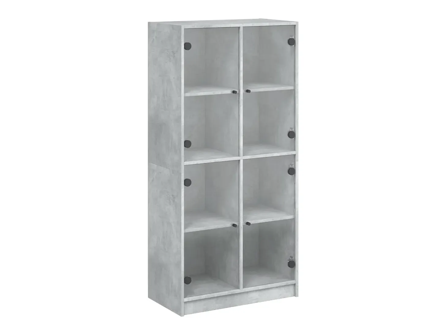 Aparador alto con puertas gris hormigón 68x37x142 cm madera de ingeniería