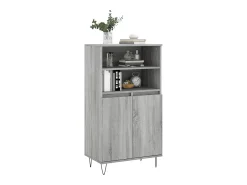 Aparador alto de madera contrachapada gris Sonoma 60x36x110 cm ES70044