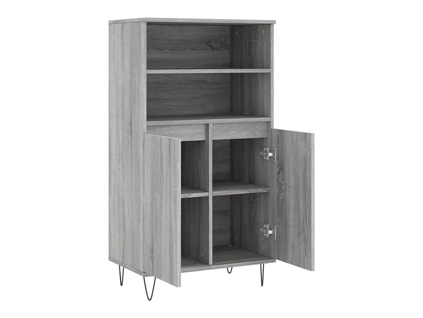 Aparador alto de madera contrachapada gris Sonoma 60x36x110 cm ES70044