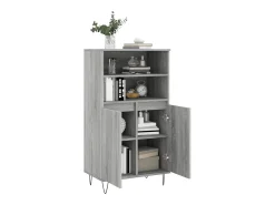 Aparador alto de madera contrachapada gris Sonoma 60x36x110 cm ES70044
