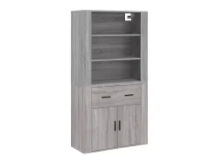 Aparador alto de madera contrachapada gris Sonoma ES97287