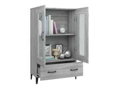 Aparador alto de madera contrachapada gris Sonoma 70x31x115 cm ES60302