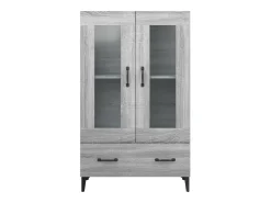 Aparador alto de madera contrachapada gris Sonoma 70x31x115 cm ES60302